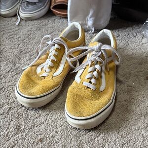 Vans Yellow and White Women's Sneakers